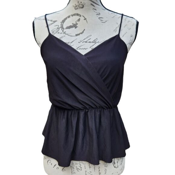 21 Saints -361 NWT Peplum Cami Top Black‎ Medium fits a Small - Picture 1 of 8